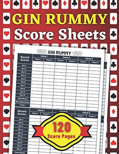 Gin Rummy Score Sheets Gin Rummy Score Sheet For Tracking Your