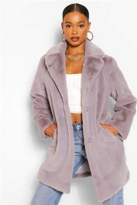 Plush Faux Fur Coat Boohoo