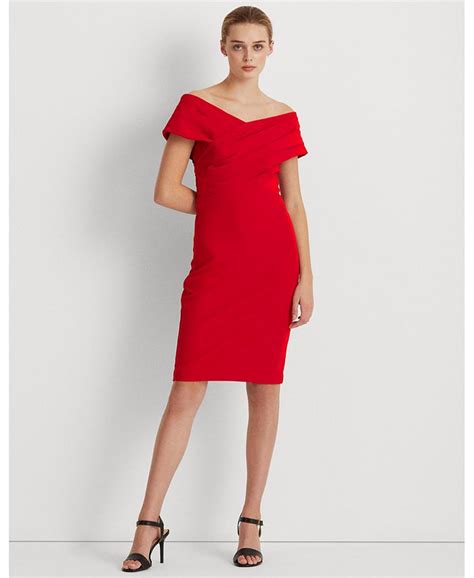 Lauren Ralph Lauren Crepe Off The Shoulder Cocktail Dress Macys