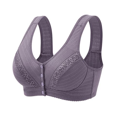 Taiaojing Women Push Up Padded Bra Wirefree Front Close Bra T Back Plus Size Seamless Unlined