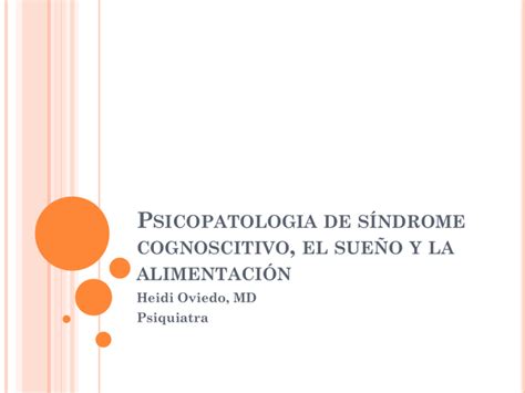 Psicopatologia Del Sindrome Cognoscitivo