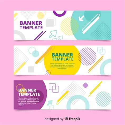 Free Vector | Lovely set of colorful banners