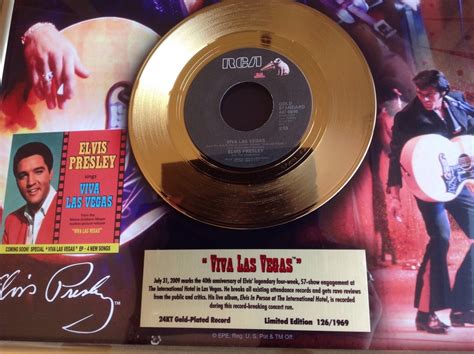 Elvis Presley Kt Gold Plated Record Viva Las Vegas Catawiki