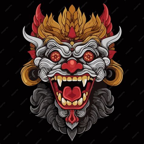 Premium Vector Barong Vector Illustration Indonesian Barong Simple Design