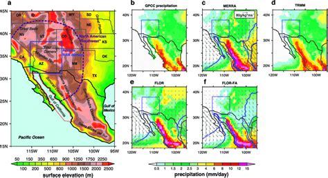 A North American Monsoon Region And Surroundings With Topographical