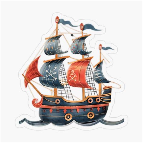 Pirate Ship Sticker For Sale By Passionac In Pirate Ship