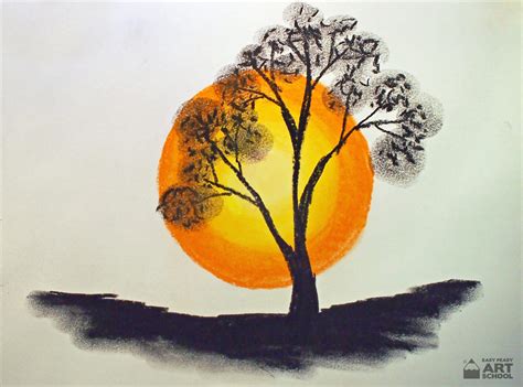 Sunrise Tree - Easy Peasy Art School