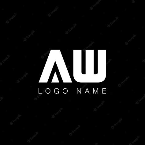 Premium Vector | Aw letter modern logo in black and white color