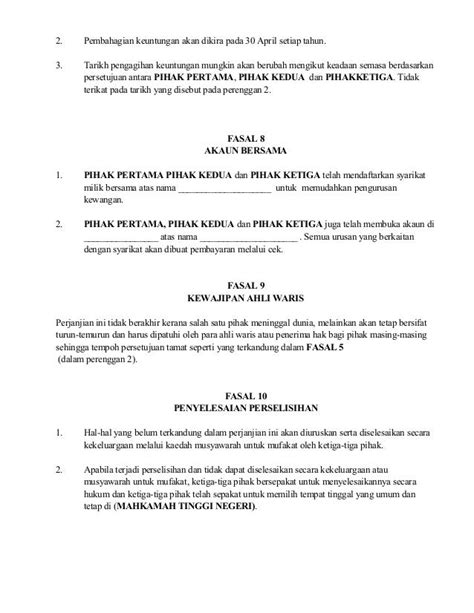 Surat Perjanjian Perkongsian