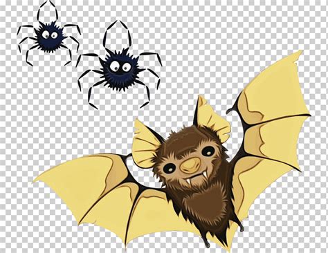 Cartoon Bat Fictional Character Animation Acuarela Pintura Tinta