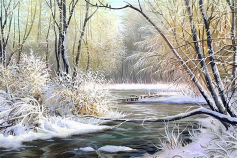 Winter Landscape with River - Gallery Corner