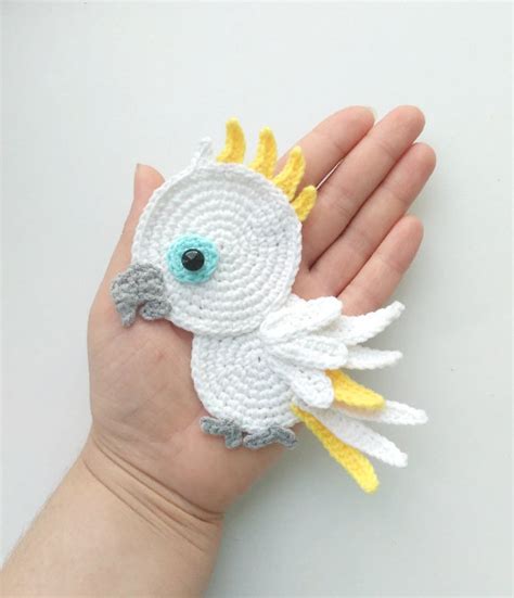 PATTERN Cockatoo Applique Crochet Pattern PDF Tropical Bird Etsy