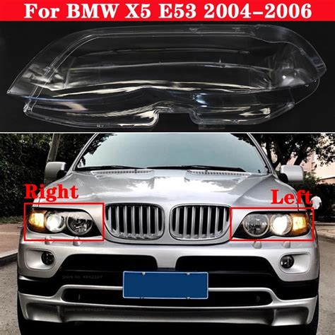 자동차 전면 헤드라이트 렌즈 커버 Bmw X5 E53 2004 2006 용 자동차 쉘 헤드램프 갓 전조등 램프 커버 유리