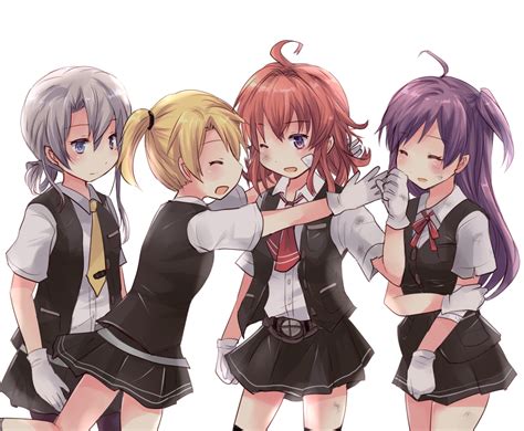 Safebooru 4girls Ahoge Arashi Kantai Collection Asymmetrical Hair