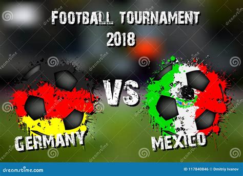 Soccer Game Germany Vs Mexico Stock Vector - Illustration of ...