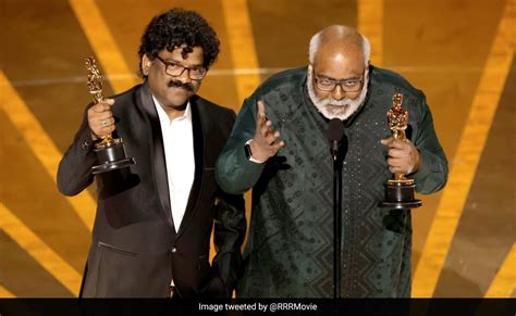 NDTV Movies On Twitter Oscars MM Keeravani Sang His Speech After