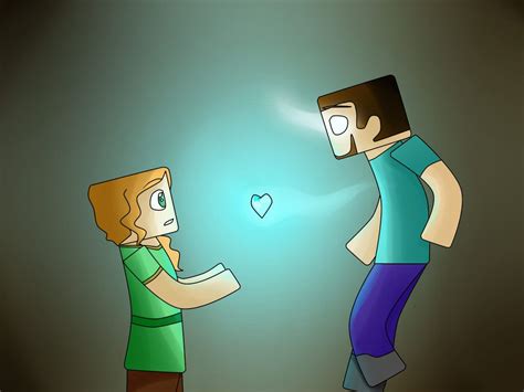 Herobrine X Alex By Sunnybrightsky On Deviantart Minecraft Drawings