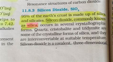 Resonance structures of carbon dioxide 11.8.3 Silicon Dioxide, SiO2 95%