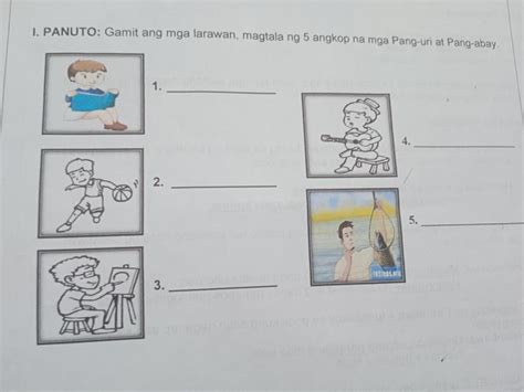 Gamit Ang Larawan Magtala Ng Angkop Na Mga Pang Uri At Pang Abay