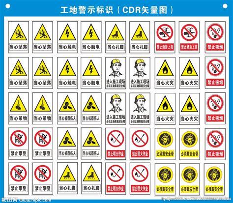 工地施工警示标识设计图 其他 广告设计 设计图库 昵图网nipic