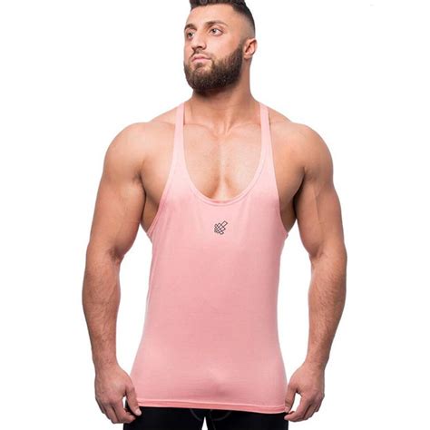 Pink Jogging Gyms Tank Top Men Bodybuilding Fitness Sleeveless Shirt