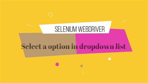 Select A Option In Dropdown List Selenium Webdriver Youtube