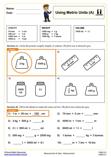 Using Metric Units A 3rd Grade Pdf Measurement And Data Worksheets Worksheets Library