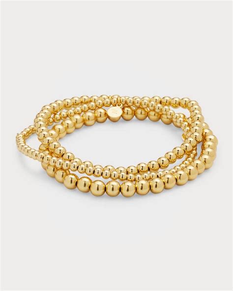 Zoe Lev Jewelry Gold Fill Bead Bracelet Stack Set Of 3 Gold