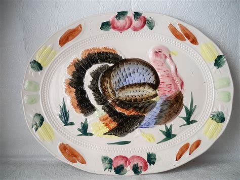 1950s Vintage Kitchen Or Dining Large Pottery Thanksgiving Etsy