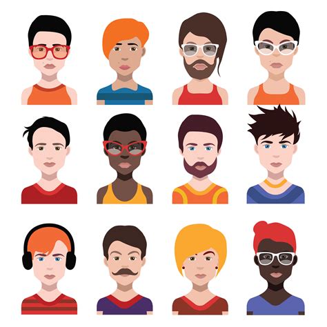 Set of colorful avatars of characters 457397 Vector Art at Vecteezy