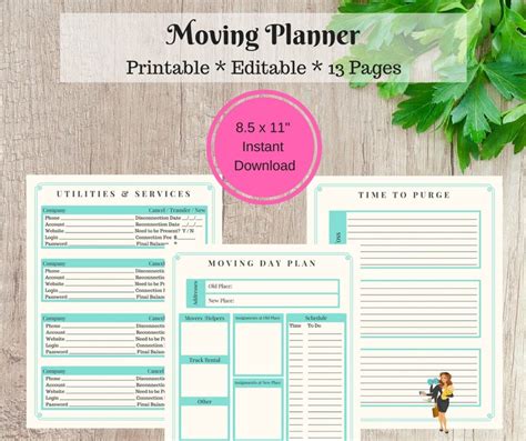 Moving Planner Relocation Printable Moving Checklist Room Planner Pdf