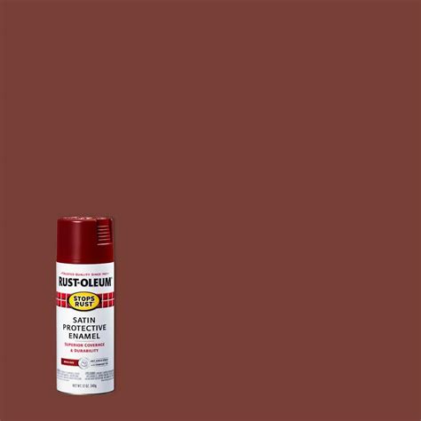 Rust Oleum Stops Rust 12 Oz Protective Enamel Satin Brick Red Spray