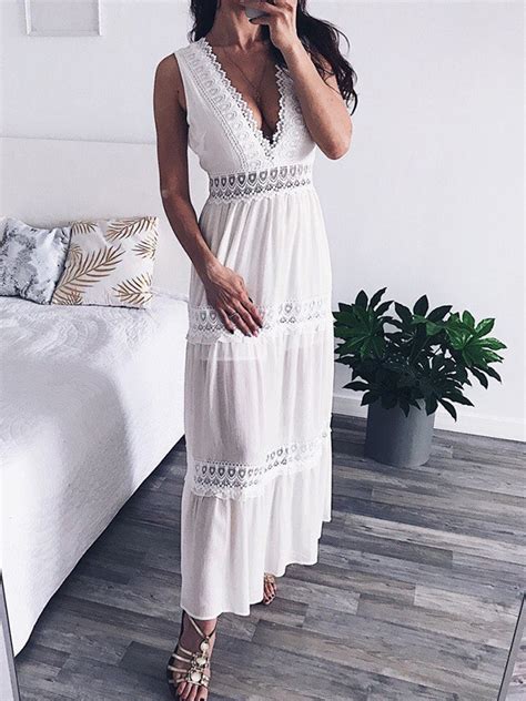 Maxikleid boho weiß