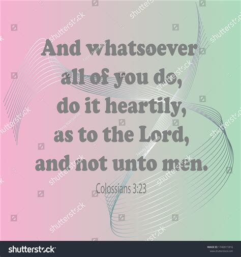 Bible Verse Colossians 323 Whatsoever All Stock Vector Royalty Free