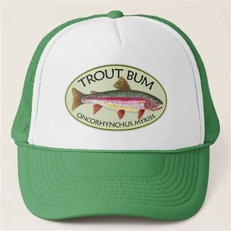 Trout Bum Fishing Trucker Hat Zazzle