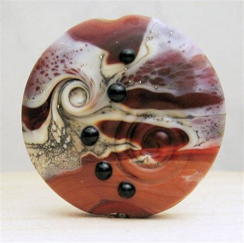 Sra Lampwork Glass Bead Organic Etched Rustic Focal Lentil Etsy Lampwork Glass Beads