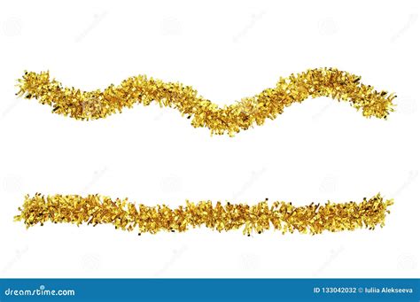 Christmas Gold Tinsel for Decoration Stock Photo - Image of background ...