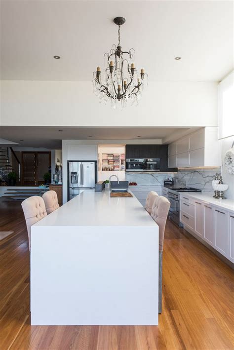 Organic White Caesarstone Bench White Kitchen Rustic Kitchen Design