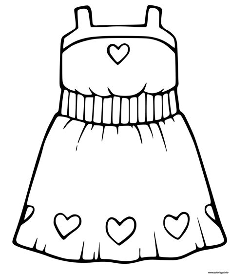 Coloriage Robe De Princesse Motif Coeurs Jecolorie