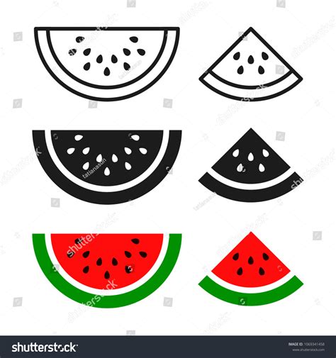 Watermelon Sliced Ripe Icon Vector Isolated Stock Vector Royalty Free