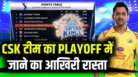 Ipl Csk Last Chance To Qualify To Playoffs Csk Playoffs