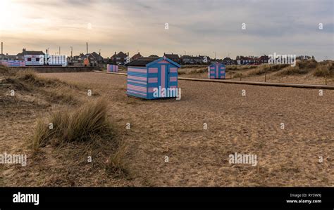 Great Yarmouth, Norfolk, England, UK - April 06, 2018: Beach Huts on Great Yarmouth beach Stock ...