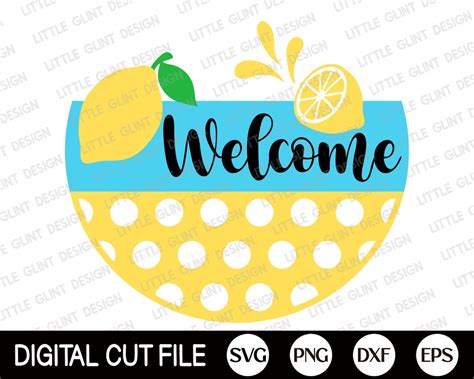 Summer Welcome Sign Round Door Hanger Svg Summer Sign Svg Etsy