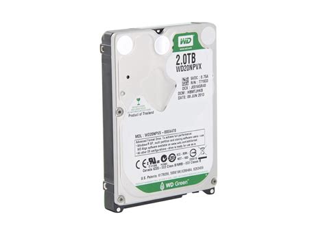 WD Green WD20NPVX 2TB 8MB Cache SATA 6 0Gb S 2 5 Internal Hard Drive