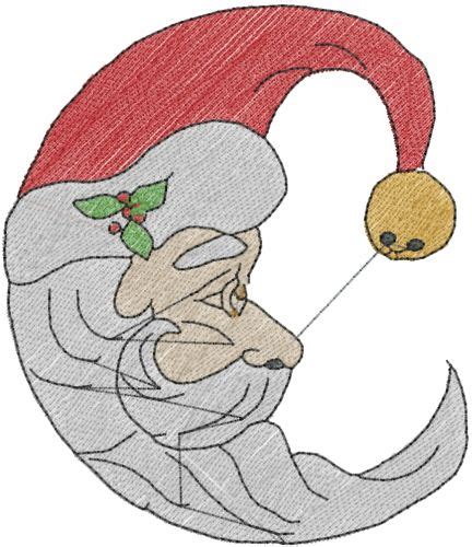 Free Santa Crescent Embroidery Design Embroidery