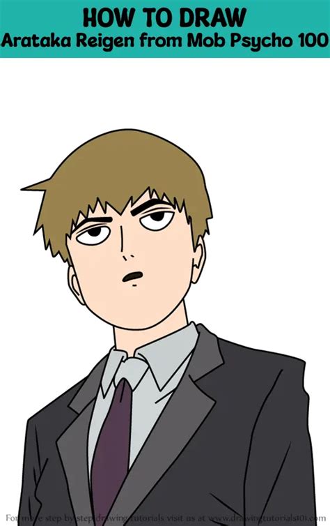 How To Draw Arataka Reigen From Mob Psycho 100 Mob Psycho 100 Step By