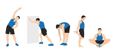 Workout Man Set Man Doing Fitness Exercises Warm Up Before Gym Full