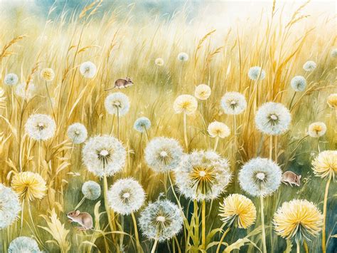 Field Of Dandelions Art Free Stock Photo Public Domain Pictures