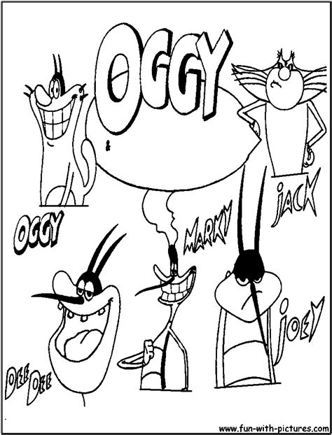 Oggy Characters Coloring Page