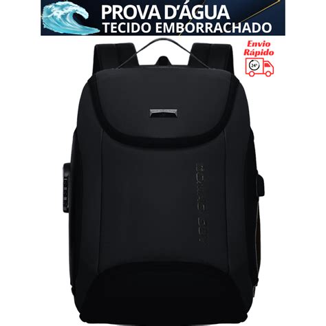 Mochila Masculina Feminina Imperme Vel Cadeado Antifurto Notebook